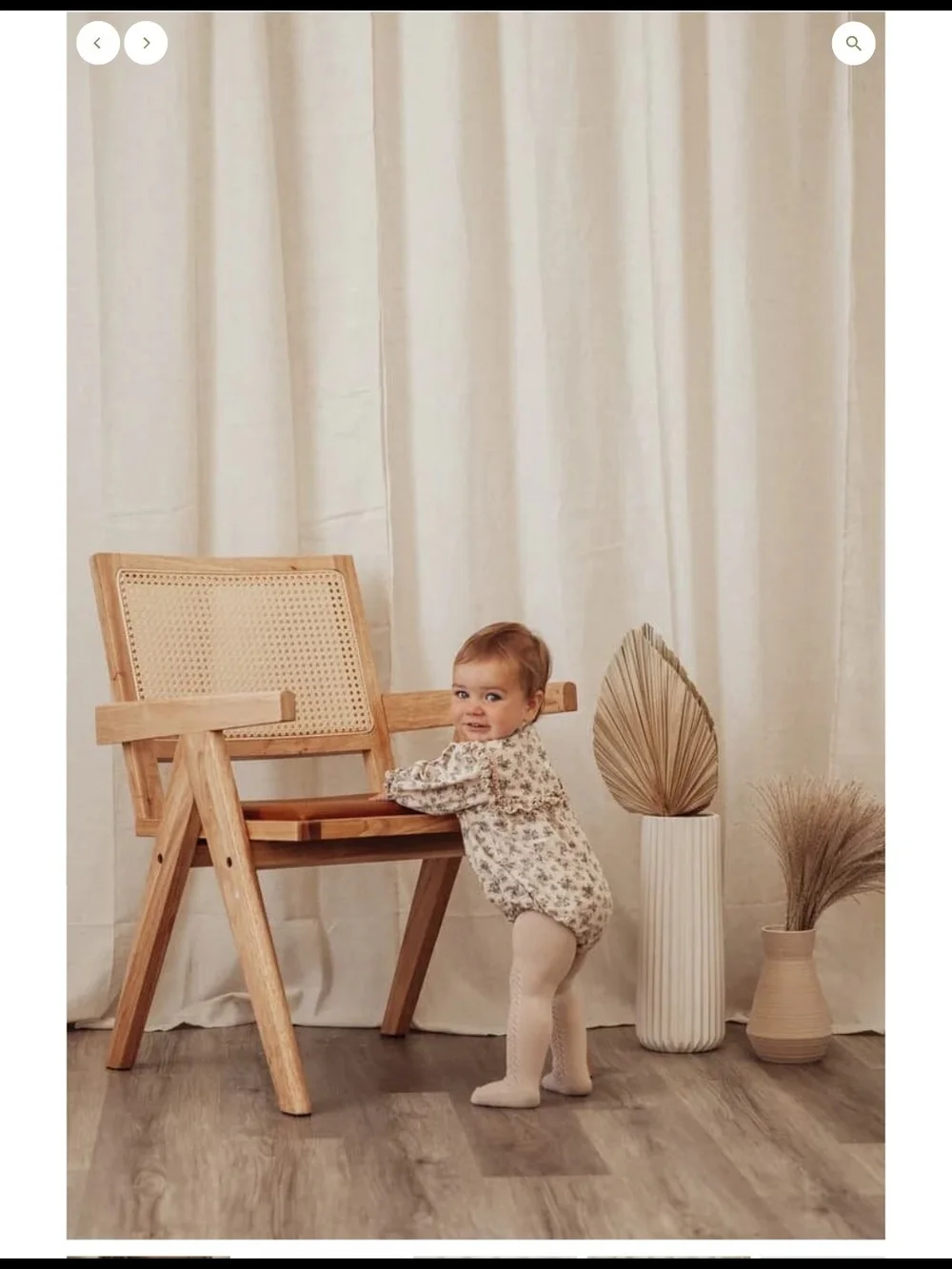 Floral Ruffle Baby One-Piece in Cream